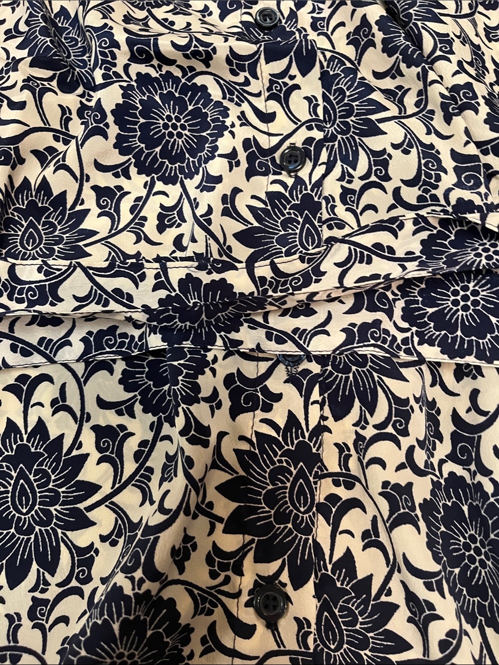 RAGA Navy and Cream Floral Tie-Waist Dress slinky and soft lightweight - Picture 6 of 10